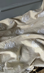 Load image into Gallery viewer, Women's Lakhnavi Handcrafted Tissue Chanderi Unstitched Kurta And Dupatta Set - HONC0267132