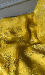 Load image into Gallery viewer, Afeera Women's Lakhnavi Handcrafted Pure Organza Chikankari Unstitched Kurta And Dupatta Set- HONC0304140