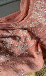 Load image into Gallery viewer, Women's Lakhnavi Handcrafted Mul Chanderi Semi - Stitched Kurta And Dupatta Set - HONC0284757