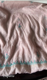 将图像加载到图库查看器中, Women's Lakhnavi Handcrafted Chanderi Silk Unstitched Chikankari Full Suit - HONC0321899