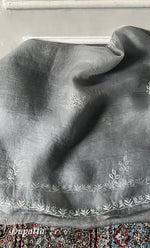 将图像加载到图库查看器中, Women's Lakhnavi Handcrafted Pure Organza Chikankari Unstitched Kurta And Dupatta Set- HONC0319972