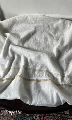 Load image into Gallery viewer, Jazba Women's Lakhnavi Handcrafted Mul Chanderi Unstitched Kurta And Dupatta Set- HONC0334538