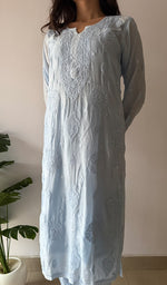 Load image into Gallery viewer, Women's Lakhnavi Handcrafted Modal Cotton Chikankari Kurti And Plazzo Set - HONC0371328