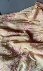 Load image into Gallery viewer, Women's Lakhnavi Handcrafted Mul Chanderi Semi - stitched Kurta And Dupatta Set- HONC0303409