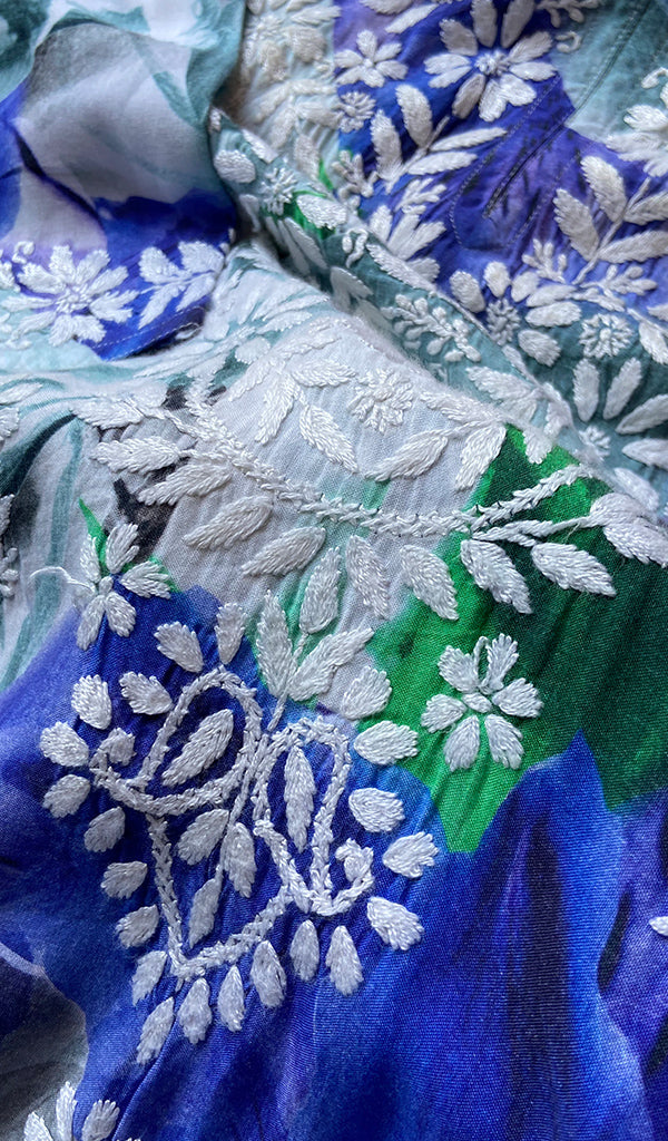 Women's Lakhnavi Handcrafted Cotton Chikankari Kurti - HONC011763