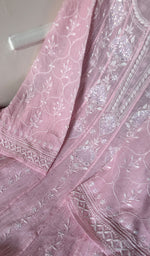 Load image into Gallery viewer, Laiba Women's Lakhnavi Handcrafted Mul Chanderi Semi - Stitched Anarkali And Dupatta Set - HONC0275206