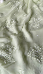 Load image into Gallery viewer, Women's Lakhnavi Handcrafted Viscose Georgette Chikankari Full Suit Material - HONC0267760
