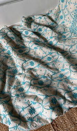 Load image into Gallery viewer, Women's Lakhnavi Handcrafted Munga Silk Chikankari Kurta And Dupatta Set- HONC0278844