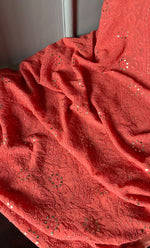 Load image into Gallery viewer, Women's Lakhnavi Handcrafted Viscose Georgette Chikankari Kurti Fabric - NC047100