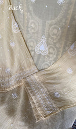 Load image into Gallery viewer, Women's Lakhnavi Handcrafted Mul Chanderi Semi - stitched Chikankari Full Suit Material - HONC0360094