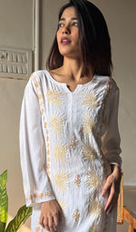 将图像加载到图库查看器中, Women's Lucknowi Handcrafted Crepe Chikankari Kurti- HONC0293378