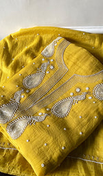 Load image into Gallery viewer, Mor Women's Lakhnavi Handcrafted Mul Chanderi Unstitched Kurta And Dupatta Set- HONC0323133