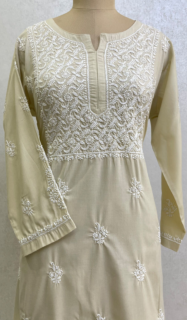 Gulnaaz Women's Lucknowi Handcrafted Mul Cotton Chikankari Kurti - HONC0161269