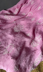 Load image into Gallery viewer, Women's Lakhnavi Handcrafted Mul Chanderi Semi - Stitched Kurta And Dupatta Set - HONC0281949