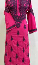 将图像加载到图库查看器中, Women's Lucknowi Handcrafted Modal Cotton Chikankari Kurti - HONC0230377