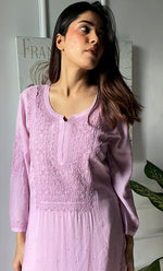 Load image into Gallery viewer, Women's Lucknowi Handcrafted Modal Cotton Chikankari Kurti - HONC0264911