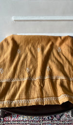 将图像加载到图库查看器中, Women's Lucknowi Handcrafted Mul Chanderi Semi - stitched Chikankari Kurta Dupatta Set - HONC0284755