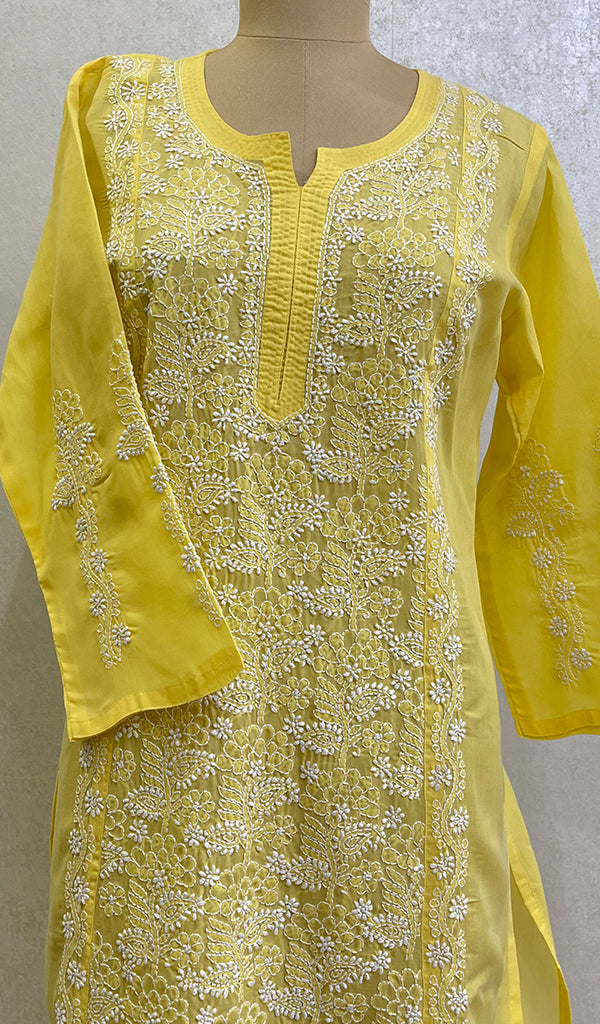 Naira Women's Lucknowi Handcrafted Cotton Chikankari Kurti - HONC0164390