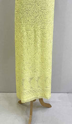 将图像加载到图库查看器中, Women's Lakhnavi Handcrafted Viscose Georgette Chikankari Unstitched Kurti Fabric - HONC0206907