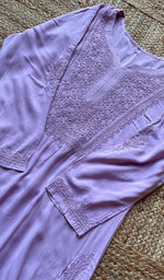 将图像加载到图库查看器中, Women's Lucknowi Handcrafted Modal Cotton Chikankari Kurti - HONC0229162