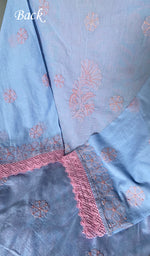 Load image into Gallery viewer, Hiba Women's Lakhnavi Handcrafted Semi- stitched Cotton Chikankari Suit Material - HONC0348834