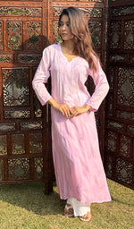 Load image into Gallery viewer, Faiza Women's Lucknowi Handcrafted Modal Cotton Chikankari Kurti - HONC0209801