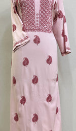 Load image into Gallery viewer, Women's Lucknowi Handcrafted Modal Cotton Chikankari Kurti - HONC0234371