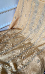 将图像加载到图库查看器中, Lucknowi Handcrafted Silk Unstitched Chikankari Unisex Kurta Fabric - HONC0331675