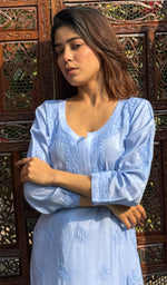 Load image into Gallery viewer, Women's Lucknowi Handcrafted Muslin Chikankari Kurti - HONC0180974