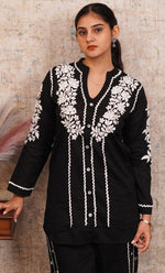 Load image into Gallery viewer, khayal Women's Lakhnavi Handcrafted Cotton Chikankari Kurti And Plazzo Set - HONC0323997