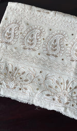 将图像加载到图库查看器中, Saima Women's Lakhnavi Handcrafted Pure Silk Georgette Chikankari  Kurti Fabric - HONC0229270