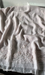 Load image into Gallery viewer, Women's Lucknowi Handcrafted Viscose Georgette Unstitched Chikankari Suit Material - HONC0325150