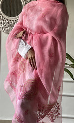 将图像加载到图库查看器中, Women's Lucknowi Handcrafted Pure Organza Silk Chikankari Dupatta - HONC046131