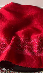 Load image into Gallery viewer, Rubi Women's Lakhnavi Handcrafted Pure Organza Chikankari Unstitched Kurta And Dupatta Set- HONC0351784