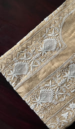 将图像加载到图库查看器中, Women's Lakhnavi Handcrafted Tussar Silk Chikankari Semi-stitched Kurti Fabric - HONC0246177