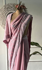 将图像加载到图库查看器中, Women's Lakhnavi Handcrafted Pure Silk Georgette Chikankari Saree - HONC0330945