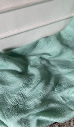 Load image into Gallery viewer, Women's Lakhnavi Handcrafted Mul Chanderi Unstitched Chikankari Full Suit Material - HONC0345043