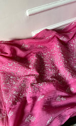 将图像加载到图库查看器中, Women's Lakhnavi Handcrafted Mul Chanderi Semi - stitched Kurta And Dupatta Set- HONC0282411