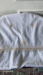 Load image into Gallery viewer, Women's Lakhnavi Handcrafted Mul Chanderi Semi - stitched Angrakha And Dupatta Set - HONC0300850