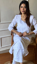 将图像加载到图库查看器中, Women's Lucknowi Handcrafted Cotton Chikankari Kurti - HONC0283430