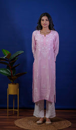 Load image into Gallery viewer, Reet Women's Lucknowi Handcrafted Cotton Chikankari Kurti - HONC0212049