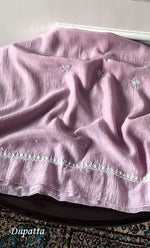 Load image into Gallery viewer, Women's Lakhnavi Handcrafted Unstitched Mul Chanderi Kurta And Dupatta Set - HONC0329033