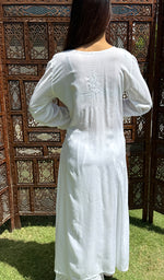 将图像加载到图库查看器中, Women's Lucknowi Handcrafted Modal Cotton Chikankari Kurti - HONC0209844