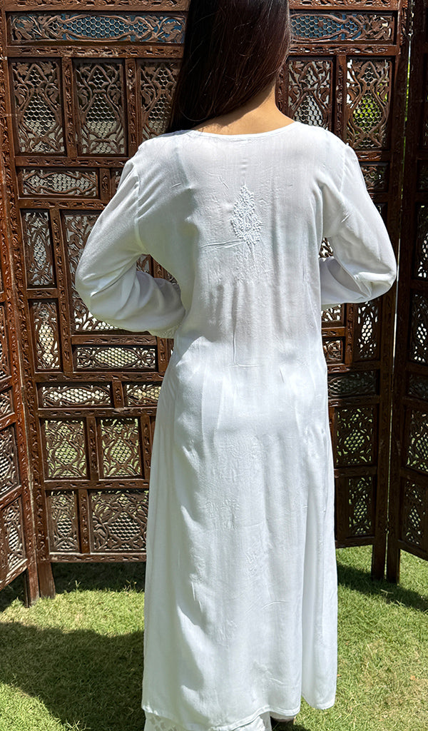 Women's Lucknowi Handcrafted Modal Cotton Chikankari Kurti - HONC0209844