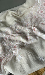 Load image into Gallery viewer, Women's Lakhnavi Handcrafted Mul Chanderi Unstitched Kurta And Dupatta Set- HONC0307470
