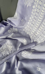 Load image into Gallery viewer, Women's Lakhnavi Handcrafted Cotton Chikankari Unstitched Kurti Fabric - HONC0302637