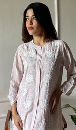 将图像加载到图库查看器中, Women's Lakhnavi Handcrafted Cotton Chikankari Kurta And Palazzo Set - HONC0289185