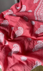 Load image into Gallery viewer, Alishba Women's Lucknowi Handcrafted Kota Cotton Chikankari Unstitched Kurta And Dupatta Set - HONC0312648