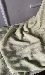 Load image into Gallery viewer, Women's Lakhnavi Handcrafted Mul Chanderi Unstitched Chikankari Full Suit Material - HONC0311937