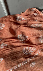 Load image into Gallery viewer, Women's Lakhnavi Handcrafted Mul Chanderi Semi - Stitched Kurta And Dupatta Set - HONC0309526